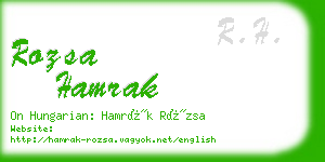 rozsa hamrak business card